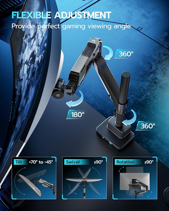 ARES WING CoreArm Single Monitor Mount