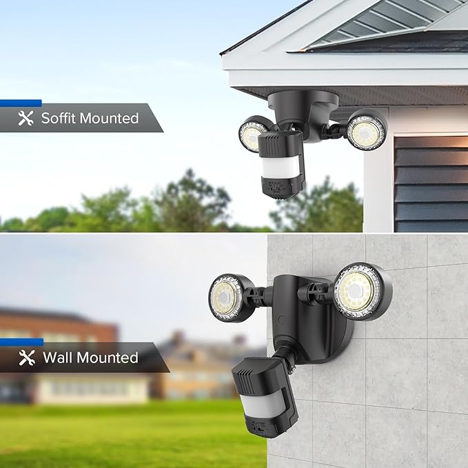 SANSI 25W 3000LM Motion Sensor Outdoor Security Lights, 5000K Daylight