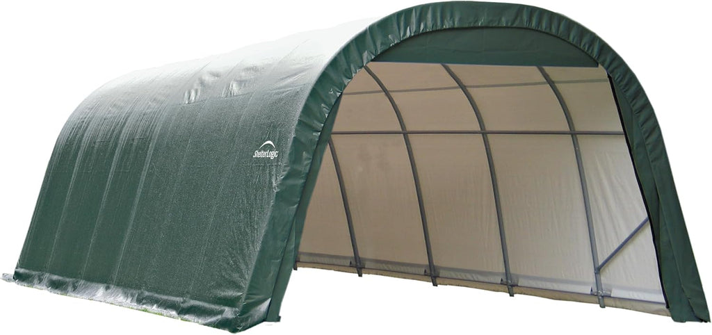 ShelterLogic ShelterCoat 12 x 28 x 8 ft Green Wind and Snow Rated Garage Round