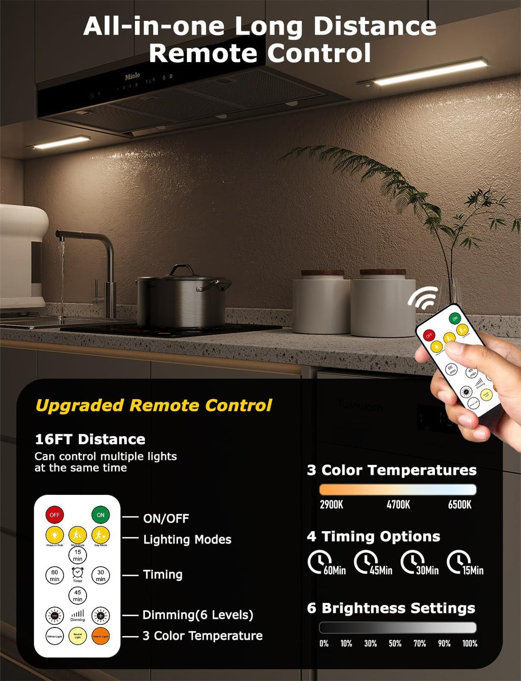 12" Ultra-Thin Under Cabinet Lighting Wireless, Aluminum Alloy Under Counter Lights for Kitchen, 3-Color-Temps Magnetic Closet Lights, Rechargeable Motion Sensor Light Indoor (4 Pack, Silver)
