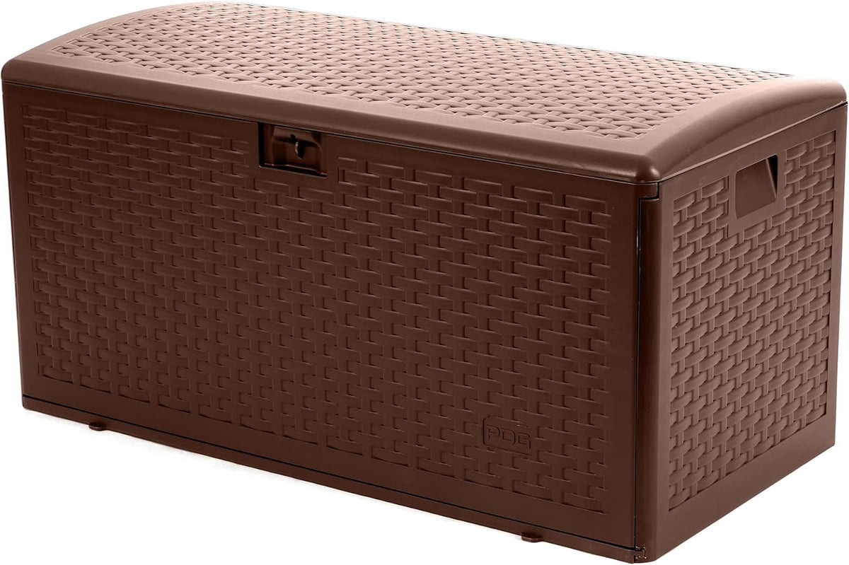 Plastic Development Group Outdoor Deck Box, Standard Close, Java, 73 Gal