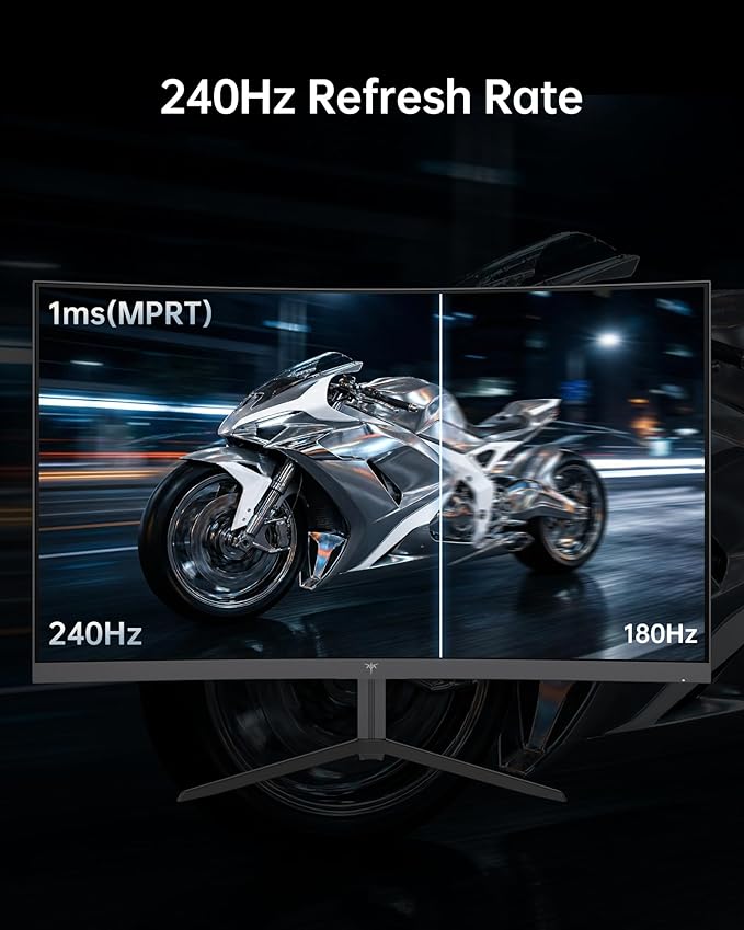 KTC 24 Inch Curved 240Hz Gaming Monitor, FHD 1500R Curved Computer Monitor 1080P