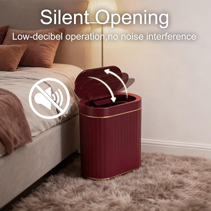 ELPHECO Bathroom Motion Sensor Trash can 2 Gallon Automatic Garbage Can