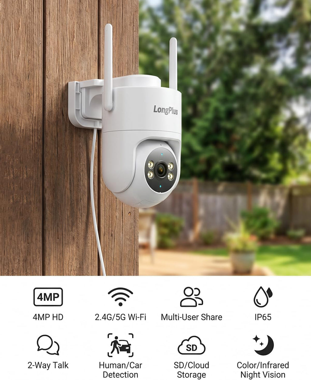 8mp 4k outdoor security wireless camera pan tilt, package contents