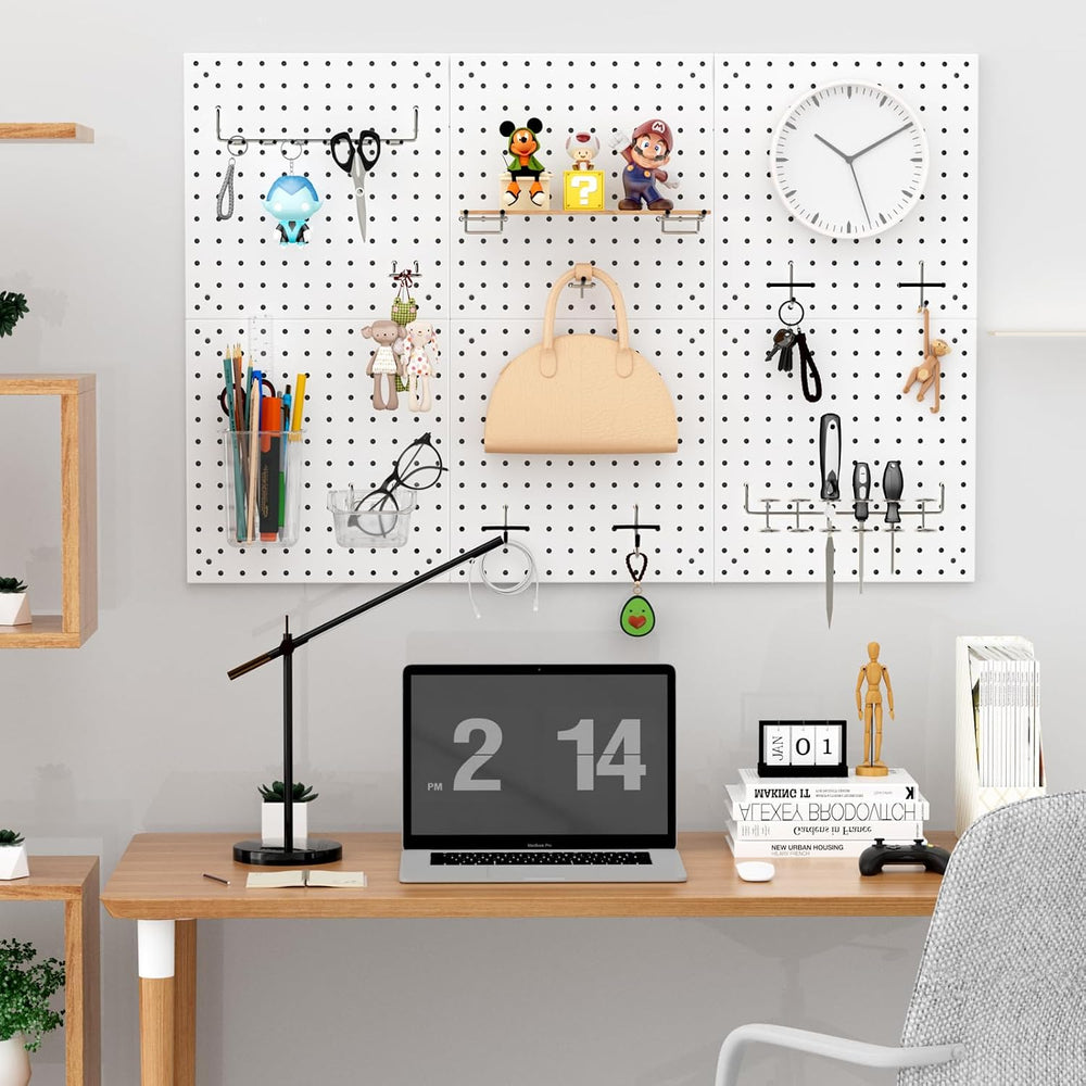 Peg Board Kit, Includes Pegboard and Accessories,with Hooks and Bins,Peg Boar...