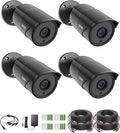 ZOSI 4 Pack 1080p Home Security Cameras with Audio Recording,Built-in Microphone,2MP 1920TVL HD-TVI Outdoor Indoor CCTV Cameras with 120ft IR Night Vision Weatherproof Surveillance Bullet Camera