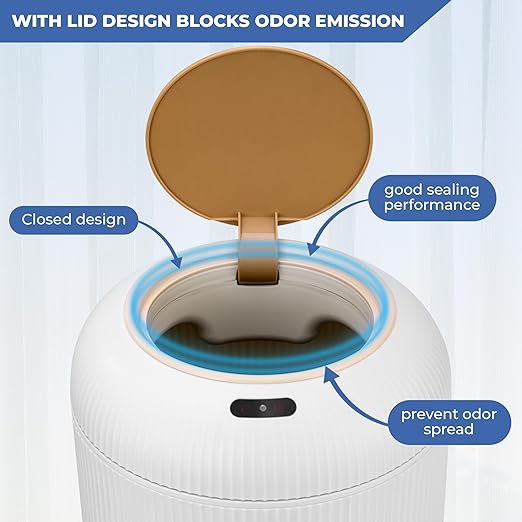 Pukomc 2 Pack Automatic Trash Can 12L /3 Gallon and 10L /2.64 Gallon Bathroom