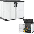 Outdoor Storage Shed 36 Cu Ft with Lockable Doors, Waterproof Storage Box for Backyards, Portable Outdoor Storage Cabinet Easy to Assemble