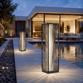 Solar Yard Outdoor Solar Floor Lamp Resin Wicker Solar Light Outdoor Waterproof for Yard, Garden, Pathway, Deck, Dazzle Dance (Gray, 2 Piece)