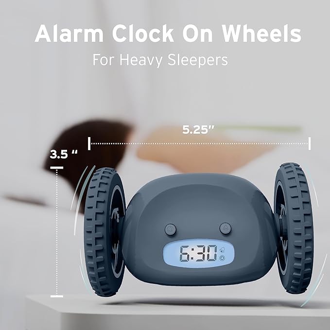 CLOCKY Extra Loud Alarm Clock for Heavy Sleepers on Wheels Rolls Runs Away