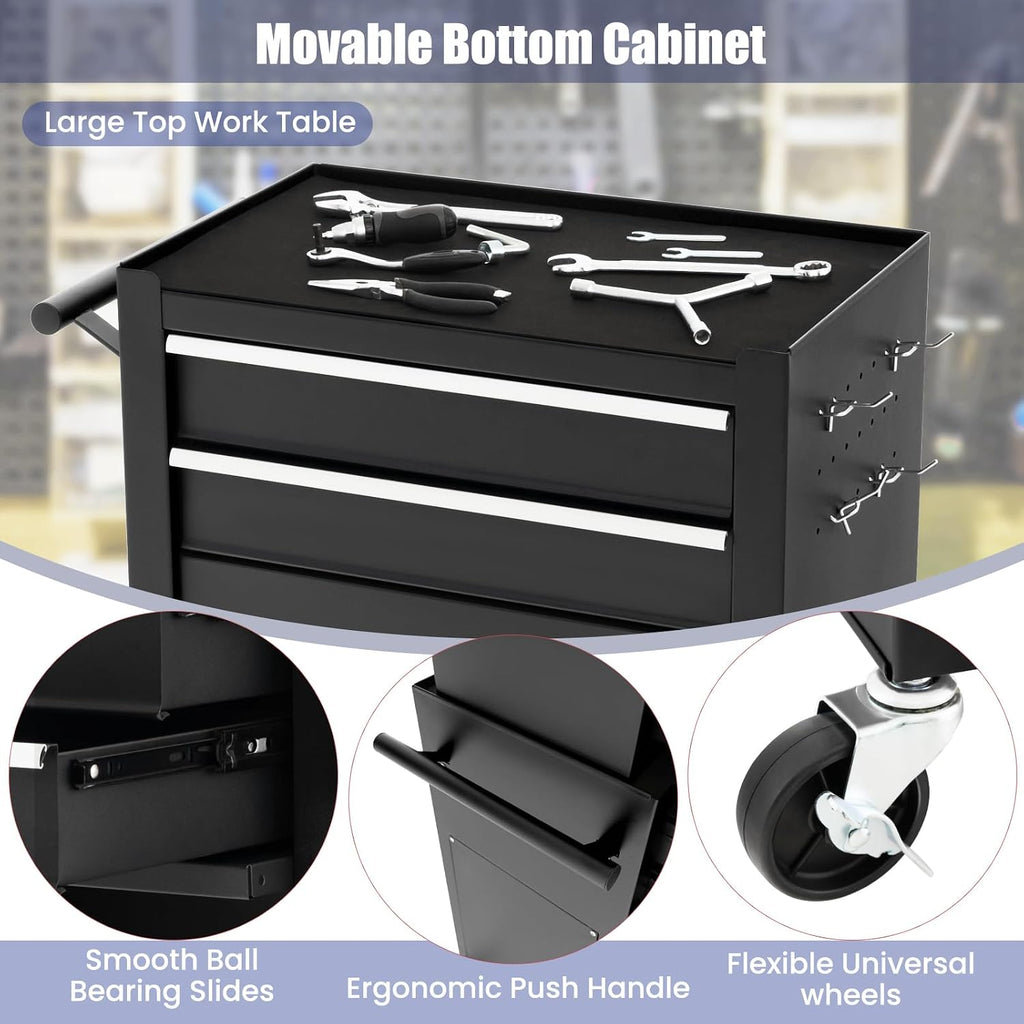 ironmax 6 drawers rolling tool chest, 2 in on a desk or shelf