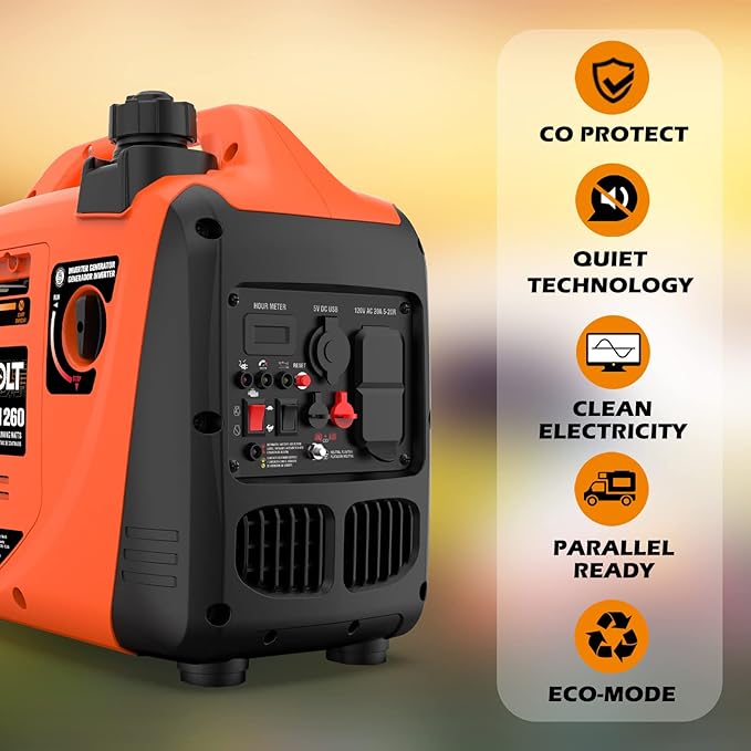 AIVOLT 1600W Super Quiet Inverter Generator, Ultra Lightweight Gas Powered