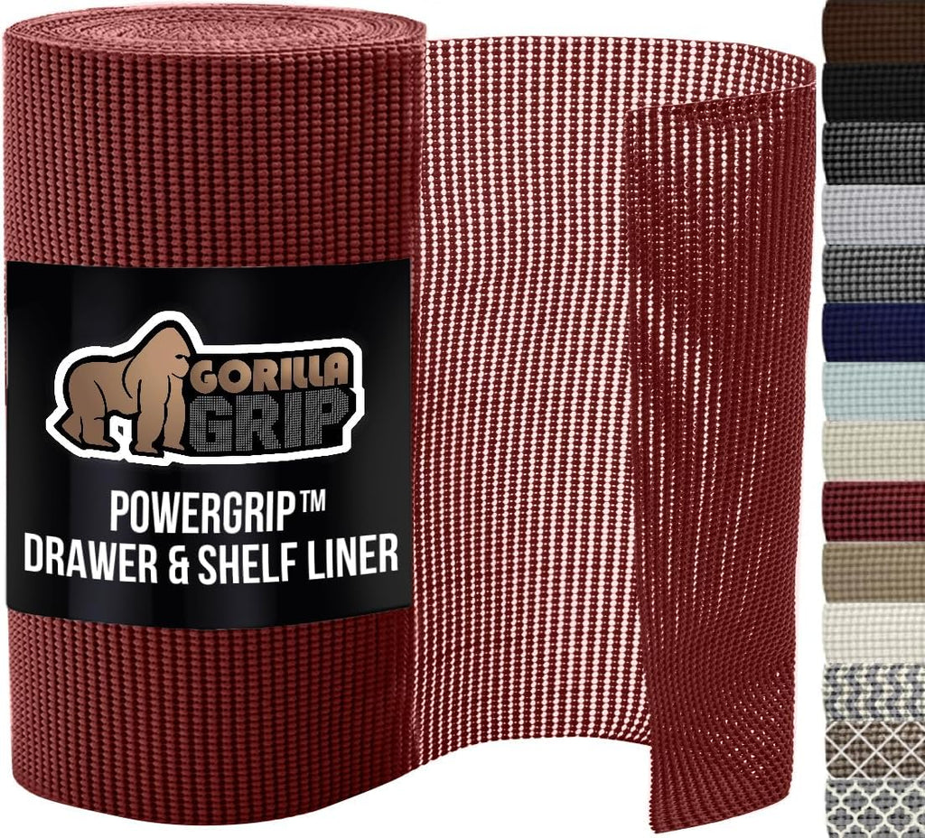 GORILLA GRIP powerGRIP Drawer Shelf and Cabinet Liner, Thick Strong Hold