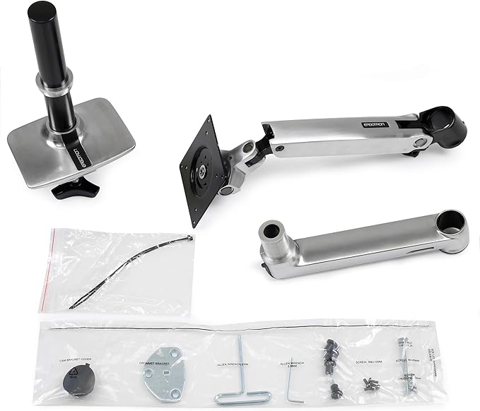 Ergotron – LX Monitor Arm, Single Monitor Desk Mount – fits Flat Curved