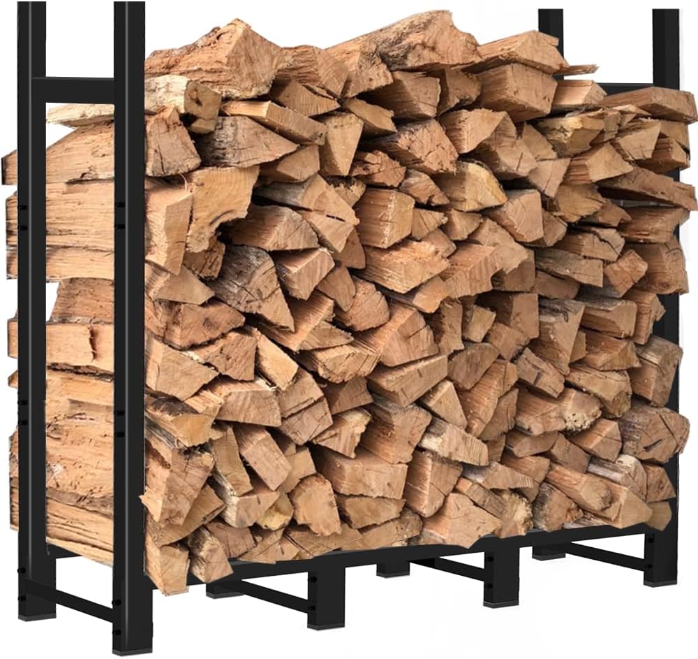 4ft Firewood Rack Outdoor Adjustable Heavy Duty Wood Rack Storage
