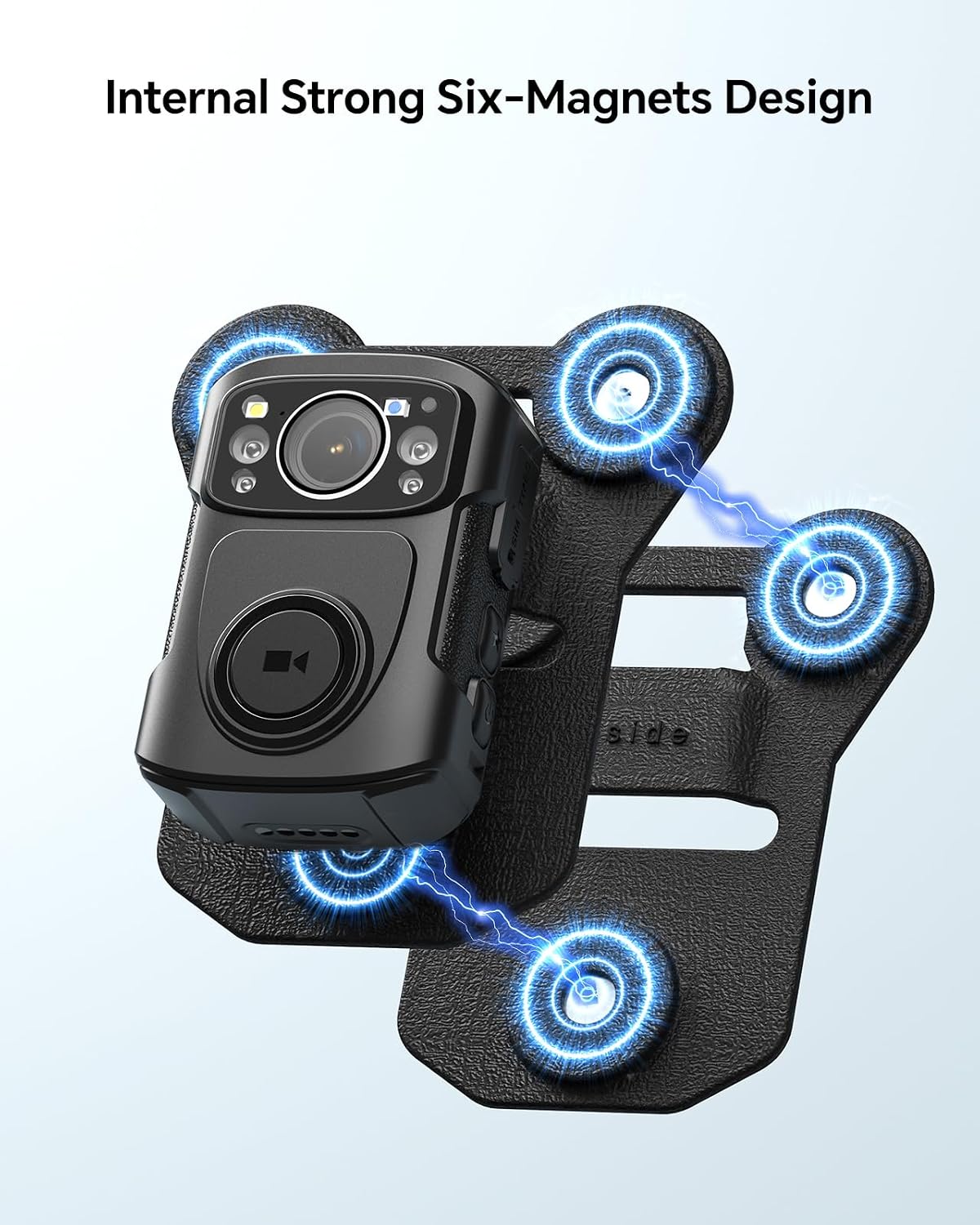 boblov 2-pack body camera magnet mount,6-magnet universal suction, close-up detail