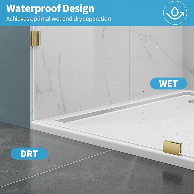 Shower Glass Panel, 30.5" W x 78.75" H Fixed Shower Screen Panel