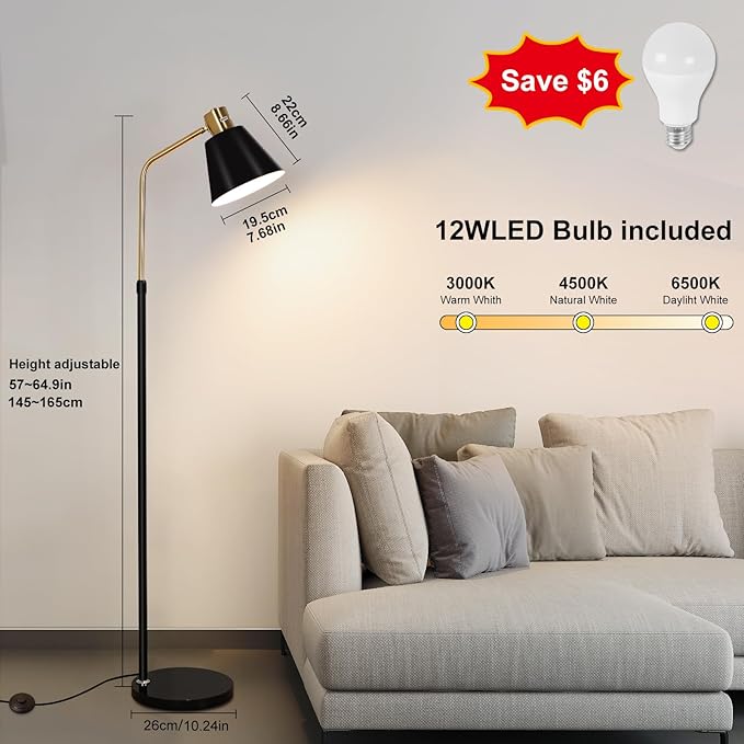 Dimmable Black Vintage Floor Lamps