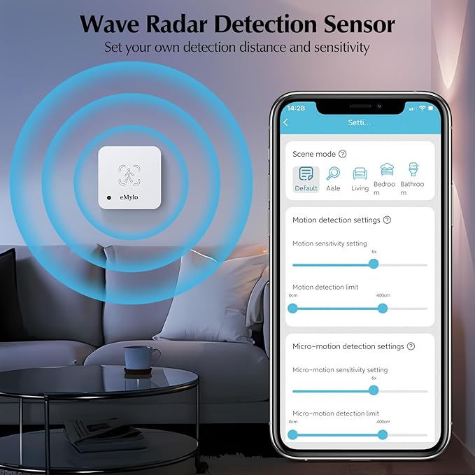 eMylo WiFi Human Presence Sensor 3 Pack, WiFi Millimeter Wave Radar Detection