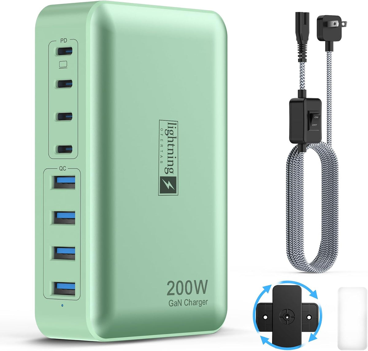 8-Port Multiple Charger Station 200W
