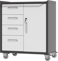 Metal Garage Storage Cabinet on Wheels, Lockable Rolling Tool Cabinet