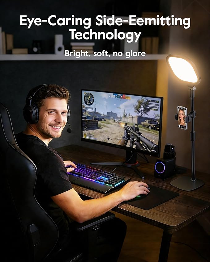Video Conference Lighting for Zoom Meeting, Ring Light for Desk