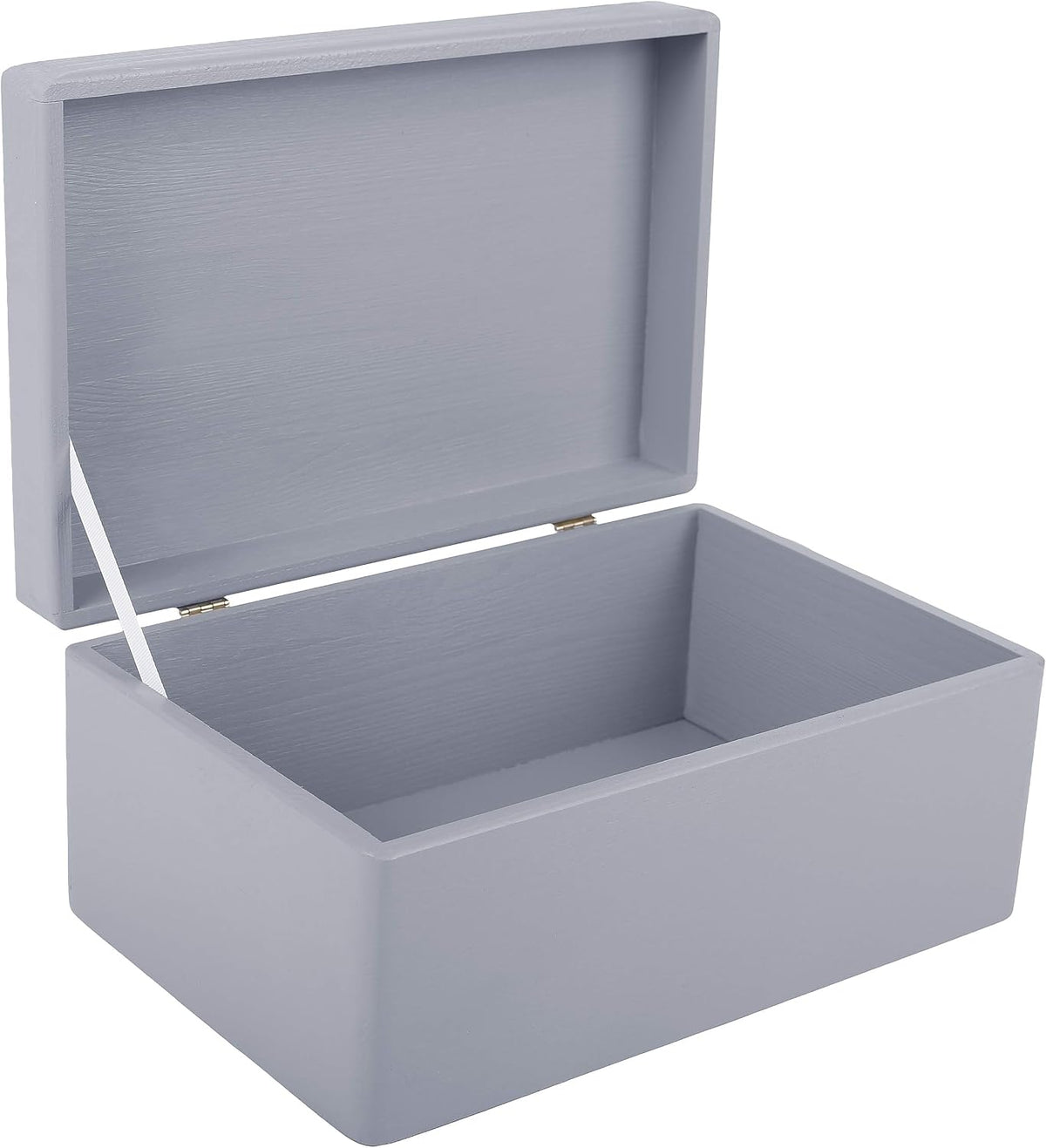 Creative Deco Large Gray Wooden Box Storage with Hinged Lid