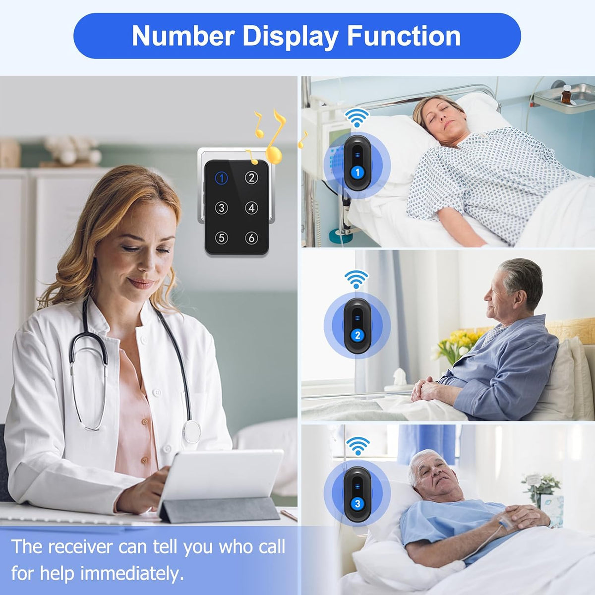 Caregiver Pager Wireless Call Button Emergency Life Alert Systems 500Ft Range