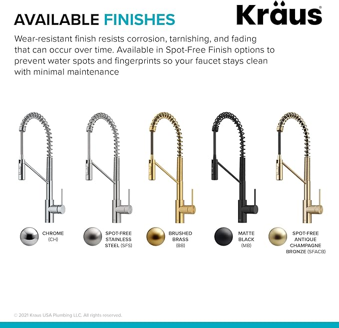 KRAUS Oletto Commercial Style Single Handle Pull Down Kitchen Faucet