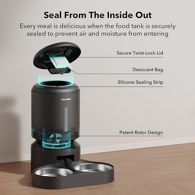 PETLIBRO Automatic Cat Feeder for 2 Cats, 5G&2.4G WiFi Pet Feeders, 5L