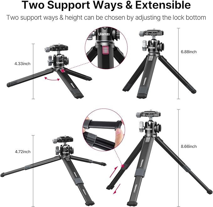 Portable Desktop Mini Tripod PICTRON MT-24 Compact Camera Tripod Aluminum Alloy