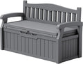 Devoko 80 Gallon Storage Bench with Cushion, Deck Box Waterproof&Lockable