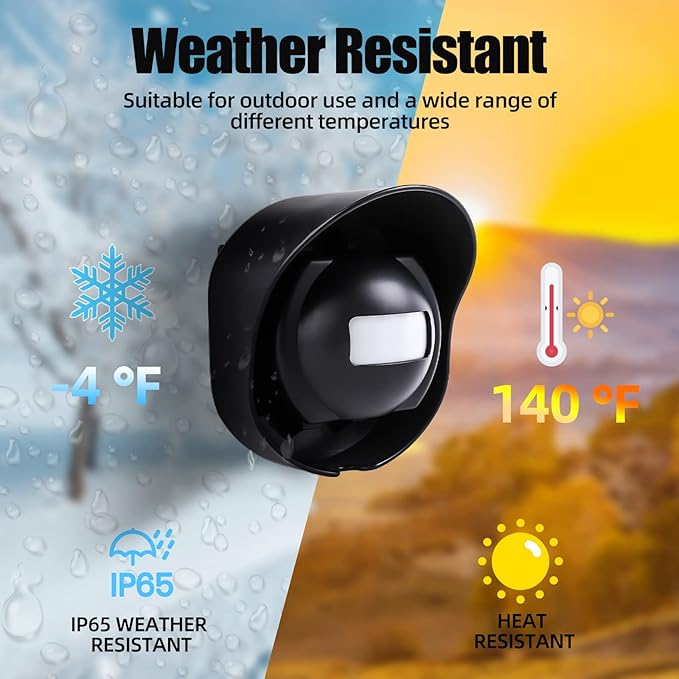 Shaogax 328ft Range Wireless Driveway Alarm Outside Weather Resistant Motion