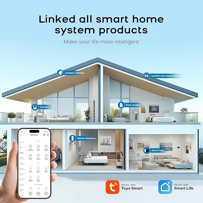 PGST WiFi Alarm System for Home Security, Motion Detector, Tuya APP Instant