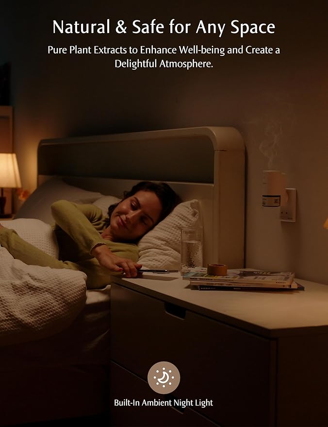 SF101 Pro Waterless Essential Oil Diffuser, Plug in Aromatherapy Diffuser &