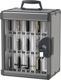 Glosen 24 Slots Cell Phone Storage Locker for Classroom, Portable Phone Locker with Key Lock & Handle, Wall Mounted Phone Lock Box for Office & School, Fits Most Smartphones Black