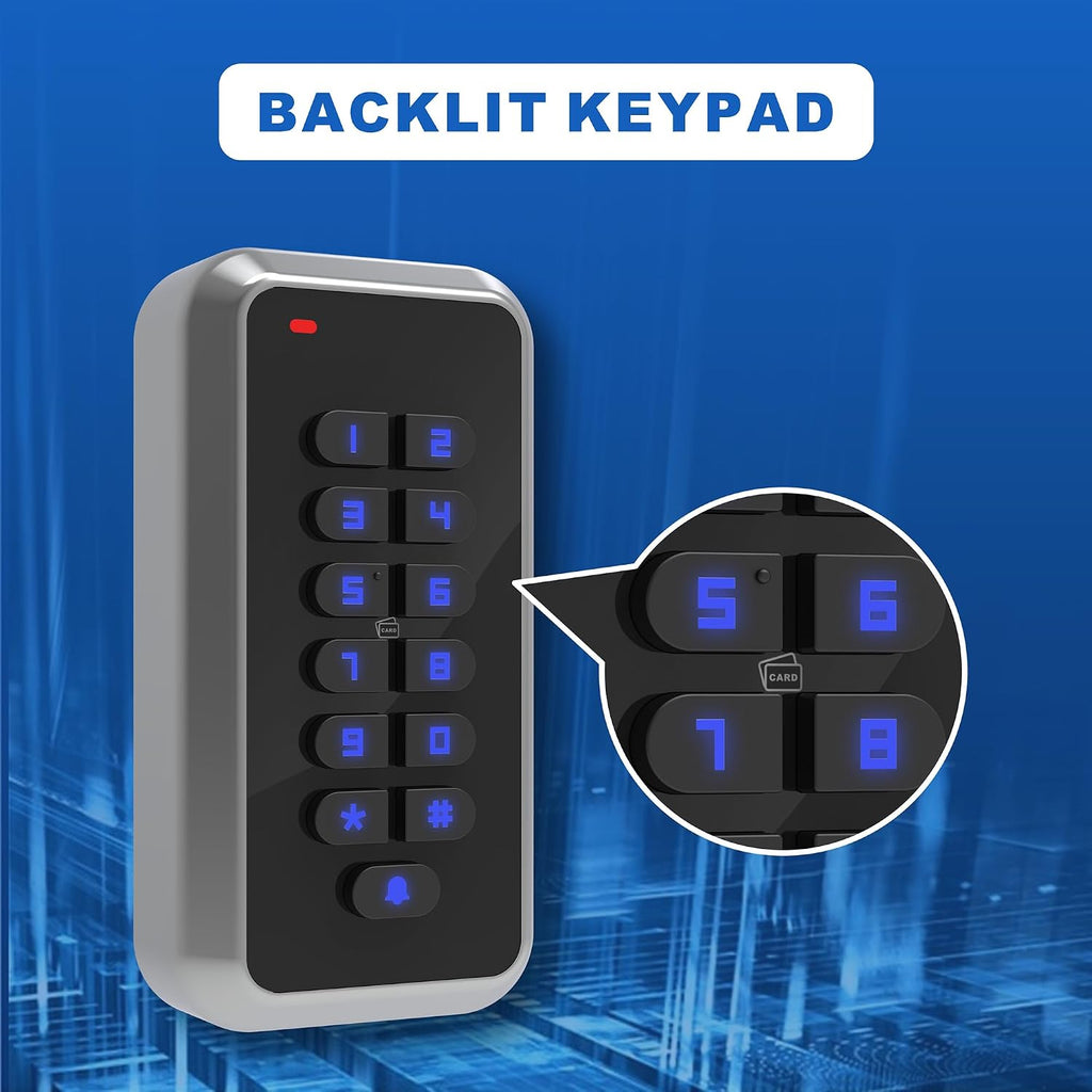 uhppote 125khz rfid door access control keypad card on a desk or shelf