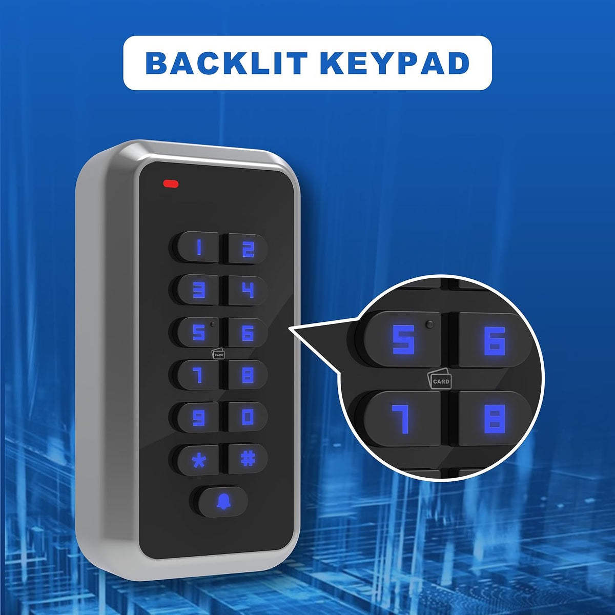 uhppote 125khz rfid door access control keypad card on a desk or shelf
