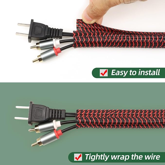 Split Wire Loom Tubing, Cable Protector Sleeve, Braided Cable Management