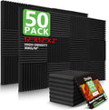 50 Pack Acoustic Foam Panels, Soundproof Wedges Panels