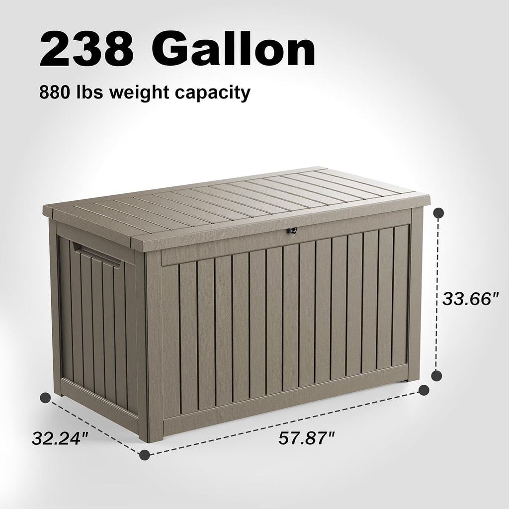 rojik outdoor storage housing deck box - waterproof shown in use