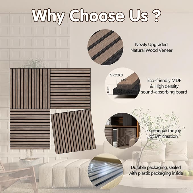 ARMURO Wood Slat Wall Panel (4 PCS)