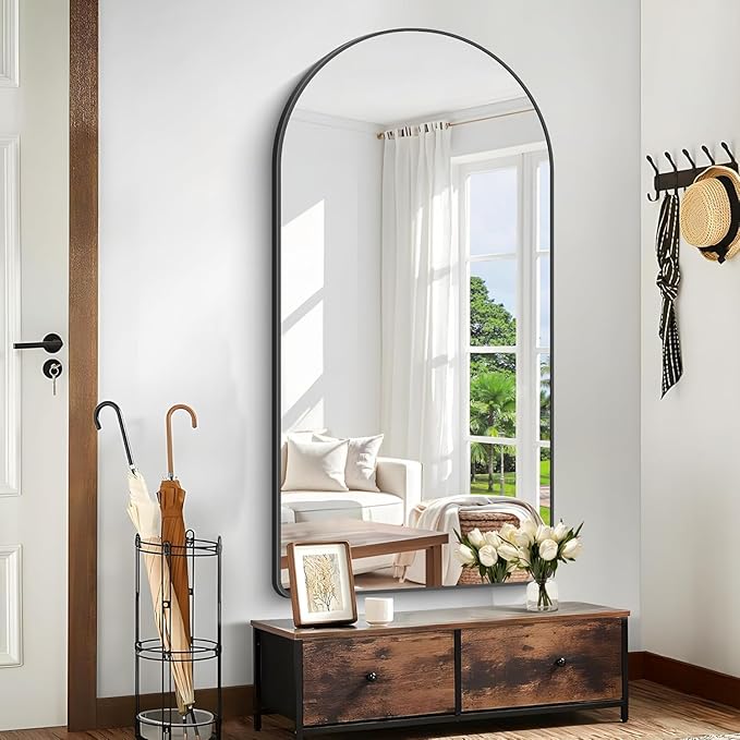 Arched Bathroom Mirror, Wall Mounted Mirror, Living Room, Hanging or Leaning
