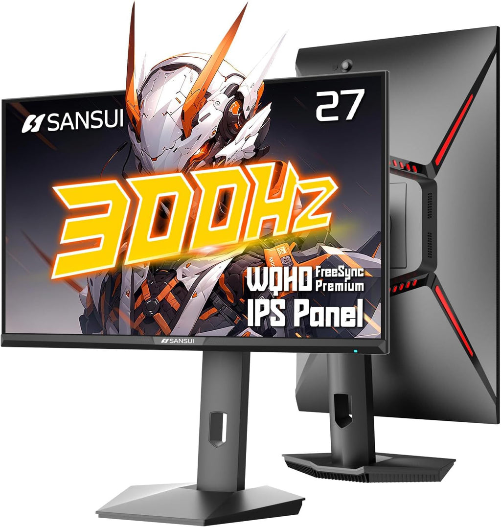 SANSUI 27 inch 1440p 300Hz 240Hz Gaming Monitor, WQHD Fast IPS 1ms Computer