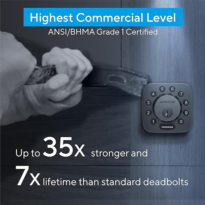 ULTRALOQ U-Bolt Smart Lock, 5-in-1 Keyless Entry Door Lock