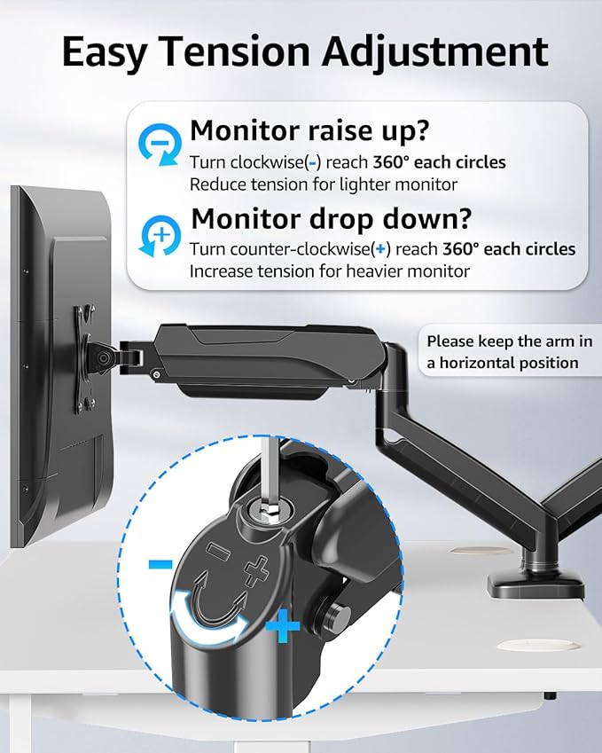 MOUNTUP Dual Monitor Stand for Desk, Monitor Arms for 2 Monitors 32 27 24 22