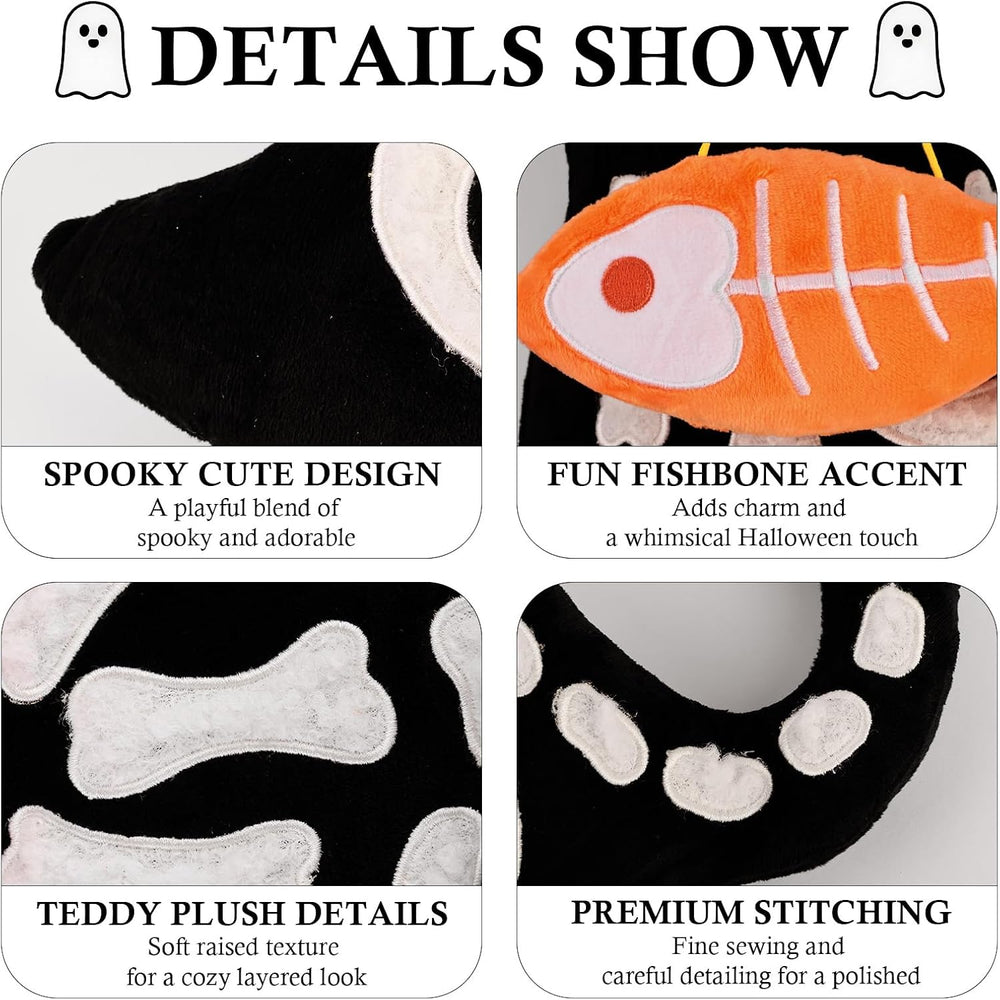 Bunny Chorus Halloween Decorations Plush Throw Pillow, Cute Black Cat Skeleto...