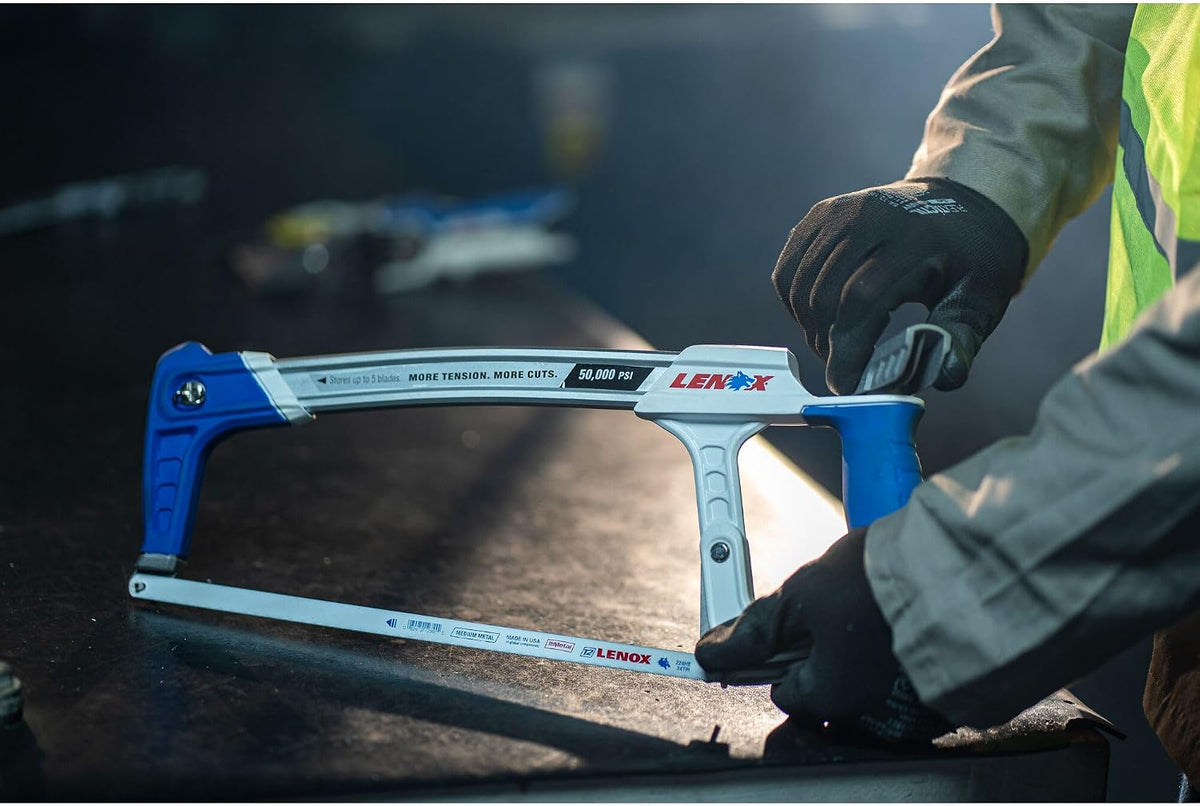 lenox 12-in high tension hacksaw fra showing dimensions