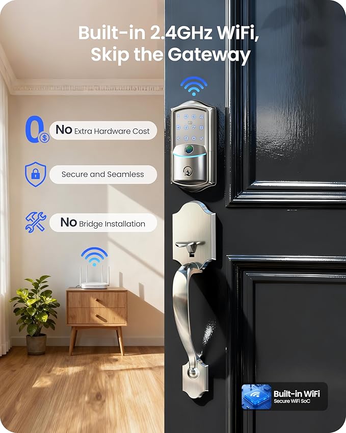Veise VE027-H Built-in Wi-Fi Fingerprint Smart Deadbolt Lock