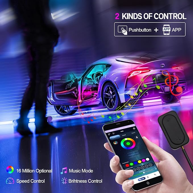 New Version Dreamcolor Acrylic Car Interior Lights 18 in 1 RGB Car Ambient